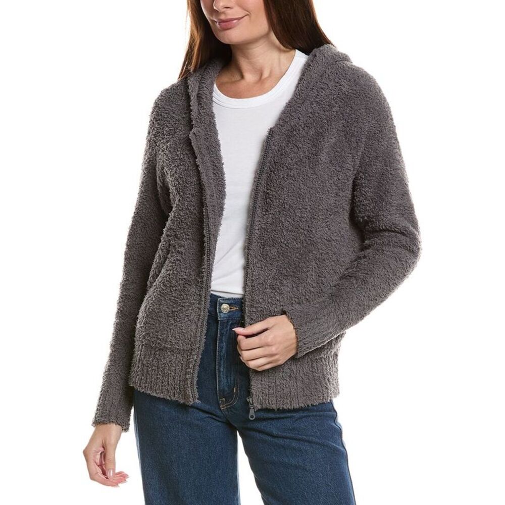 Barefoot Dreams Womens Cozychic Relaxed Zip Up Hoodie, Gray